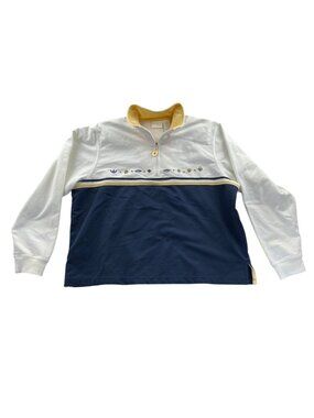 Koret K-Wear Petites Womens Sweatshirt Size XLP Quarter Zip Mock Neck Colorblock